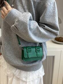 Mini Fashionable Solid Color Minimalist Flap Shoulder Bag, Suitable For Shopping, Wallet Storage, Young Women, College Students, Newlyweds, Office Ladies, Etc. Ideal For Office, University, Work, Business, Commuting, Outdoor Activities, Travel And Excursions.