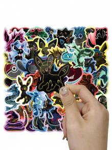 pokemon 50pcs Pokemon Cartoon Graffiti Stickers, Decorative Stickers For Scrapbooking, Gifts, Student Handmade Materials, Waterproof Stickers For Car, Luggage, Cup, Stationery