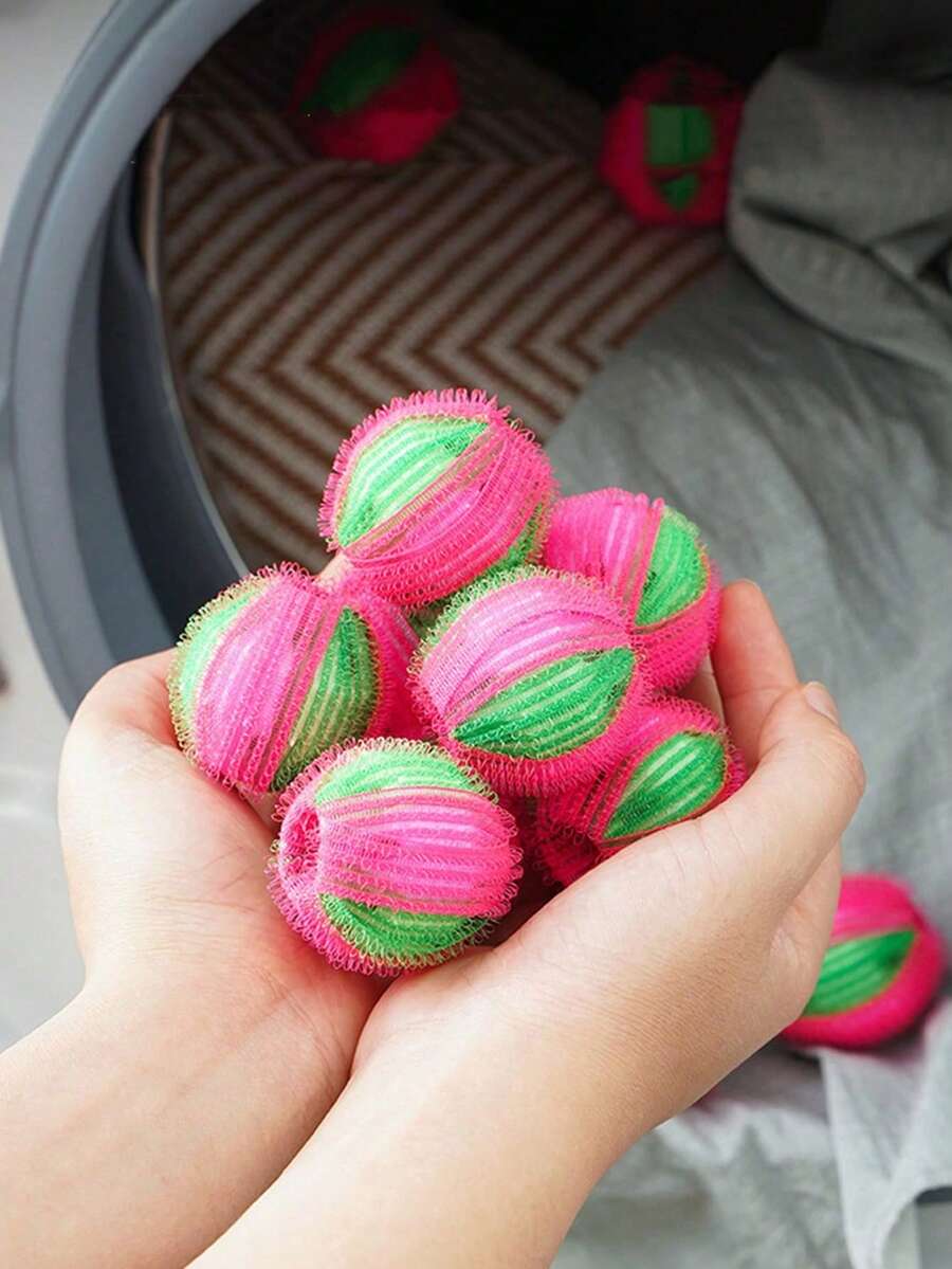 1个/4个随机宠物除毛洗衣清洁球，织物除毛剂，猫狗毛发去除剂，洗衣清洁球，家用清洁球，适用于洗衣机，尼龙洗衣球 - 彩色 - 查看 1