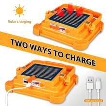 1 pieza de Luz de trabajo recargable solar de alta potencia, Foco portátil de 264 LED de alta luminosidad con base magnética, Luz LED para área de trabajo IP66 a prueba de agua, 5 modos, linterna para mecánicos, campamentos, pesca y reparaciones automotrices