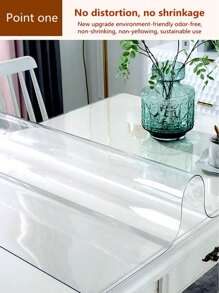 1 buc. Material transparent din PVC, grosime 1,0 mm/1,5 mm/2,0 mm, dreptunghiular, minimalist, pentru protecția suprafeței mobilierului, din cristal, potrivit pentru măsuța de cafea, noptieră, dulap, masă, birou de calculator, birou de birou și diverse suprafețe de mobilier, sticlă moale de protecție, față de masă, esențială pentru viața de zi cu zi, aplicabilă pentru toate anotimpurile