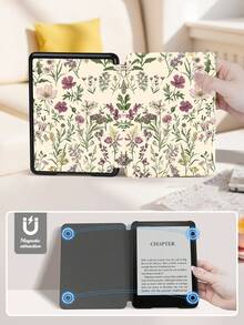 A Kindle Case With European Floral Botanical Images, Fits Kindle Paperwhite (12th Gen) 2024 , Kindle (11th Gen) 2021 , Kindle (11th Gen) 2022 , Kindle (10th Gen) 2019 , Supports Auto Wake / Hibernate, Drop-Proof On All Four Corners, Convenient And Lightweight, Romantic Gifts