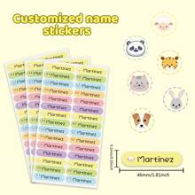 60pcs/ 120pcs/ 180pcs/ 240pcs Custom Name Sticker, Cartoon Small Fresh Cute Waterproof Modern School Supplies Label, Back To School, School Supplies, Paper Name, Category Sticker, Number Category, Customized Waterproof Name Labels For School Supplies, Personalized Stickers For Water Bottles, Lunch Boxes, And Personal Items, Warm Ambience, Autumn Home Refresh, Xmas Decoration