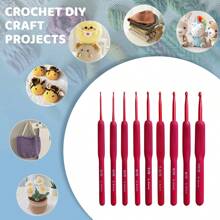 EDCUEBE7 Kit de démarrage de crochet pour débutants, crochets de tailles A-1, A, B, C, 24/15/10/5 couleurs 25g de fil, pour le crochetage, crochets ergonomiques convenant aux débutants, aux adultes et en cadeau (accessoires de couleur aléatoire)