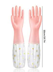 2 pièces Gants de vaisselle en gelée de couleur Gants de nettoyage ménager antidérapants épais Gants en caoutchouc de cuisine pour la vaisselle Épaississement Protection Durable