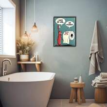 1pc, Vintage Funny Wall Art Canvas Painting, Unique And Humorous Canvas Print Of 'I Hate My Job' Toothbrush And Toilet Paper Modern Poster Print, Very Suitable Bedroom Living Room Kitchen Hallway Studio Home Decor, Frameless, 15.7*23.6 Inch Gifts Birthday Graduation
