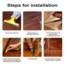 1 Roll Thick Clear Sofa Protective Film - Anti-Cat Scratch, Waterproof, Easy To Peel And Cut, No Residue Self-Adhesive, Suitable For Furniture, Walls, Marble Tables And Kitchen Countertops - Clear - View 12