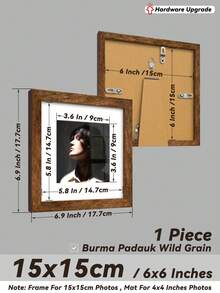 30x40cm/30x30cm/15x15cm Wood Grain Photo Frame (Hardware Upgrade) For Wall/Diamond Painting, Large Multi Collage Gallery Picture Frame For Photo Wall, Classic/Simple/Cottagecore/Retro/All-Match, Material, Gift For Birthday/Wedding/Family/Home