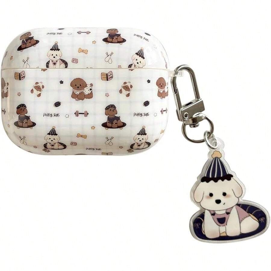 Cute Cartoon Dog Earbuds Case For AirPods Pro 2nd 1st Generation With Puppy Keychain IMD Shockproof Headphone Protective Cover For AirPods Pro Pro 2 Puppy - puppy - View 1
