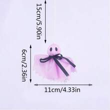 3pcs/Set Halloween Colorful Ghost Hanging Decor, Home Holiday Decoration, Halloween Atmosphere Arrangement, Butterfly Ghost - Purple/Pink/Blue Ghost
