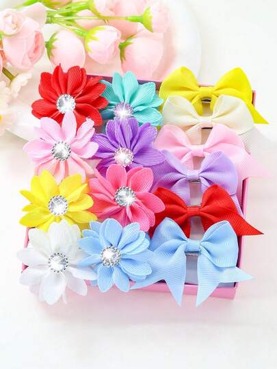 889/700/115/50件套可爱花朵、爱心、蝴蝶结发夹、发圈、发绳、发饰，适合女孩日常佩戴和作为礼物
