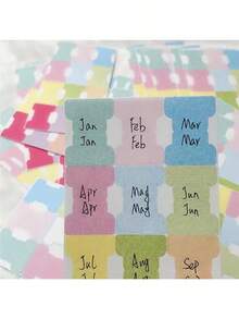 120pcs/10pcs Sticky Index Tabs, Writable Memo Notes, Blank Monthly Labels, Planning Stickers, Double-Sided Bookmarks, Book Labels, Annotation Tags, For Marking, Categorizing, Planning, School Supplies, Back To School Season - Multicolor-10 Sheets - View 4