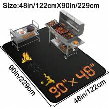 Tapis de barbecue d'extérieur - résistant au feu, tapis de grill anti-taches et anti-huile - tapis au sol pour protéger le bois et la pelouse - tapis d'isolation haute température multi-usage pour foyer