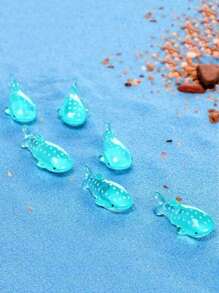10/20 piezas Mini figuras de resina de tiburón, pequeñas esculturas de arte con diseño de lunares, adecuadas para acuarios y decoración de paisajes en miniatura, decoración del hogar, azul con diseño de lunares, regalos de Pascua