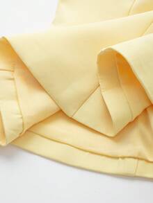 Sexy Butter Yellow Backless Halter Neck Crop Top, Summer