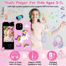 3-10 Years Old Kids Educational Music Toy Phone, 2.8" IPS Touch Screen, Dual Camera, Soft Silicone Shock-Proof Case, 32GB Storage Card, Suitable For Halloween & Easter Gifts, Pink - Multicolor - View 6