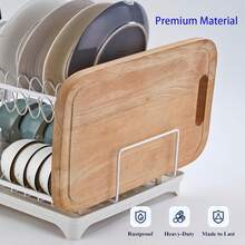 Dish Drying Rack: 2 Tier Stainless Steel Dish Rack For Kitchen Counter,Dish Racks For Kitchen Counter And Sink - Large Dish Drying Rack With Drainboard & Utensil Holders - Stainless Steel Dish Drainers Kitchen Organization And Storage - Trắng mờ - Xem 5