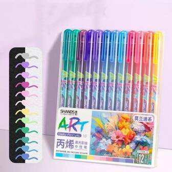 High-Gloss Metallic Marker Pens, Large Capacity, Suitable For Drawing, Marking, Journaling, Coloring, School & Art Supplies, Back To School Essential