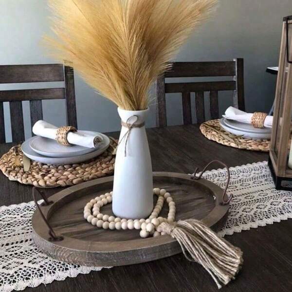 1 pièce Perle en bois plastique à pompon de 150 cm, 75 cm, 28 cm, style bohème, accessoire de bijouterie artisanale DIY, corde de perles en bois brut, pendentif de décoration d'intérieur, artisanat de fête, cadeau d'intérieur