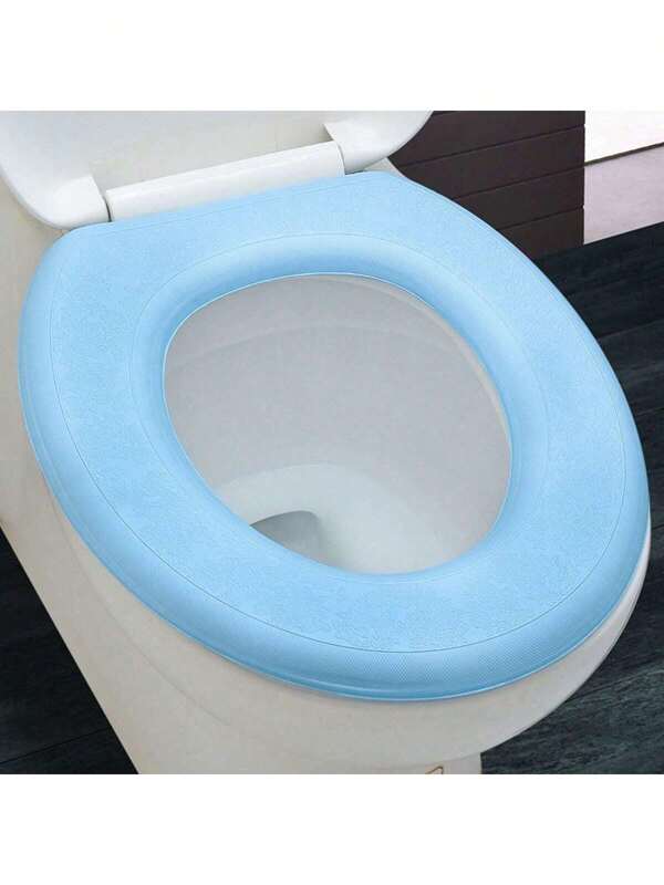 1pc Toilet Pad Cushion Waterproof And Warm Toilet Cover Glued Ring Washing Foam Household Toilet Hygiene Cover