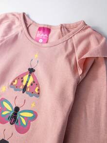 Conjunto Infantil Feminino Meia Estação Mariposas Rosa Bebê 048 - Laluna - Rosa Bebê - Visão 3