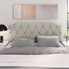 Kelly Upholstered Headboard For Double, Queen And King Beds – Wall Mounted, Modern Style, Comfort And Durability - 米色 - 查看 2