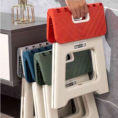 1 件加厚塑料折叠凳，便携式迷你户外成人椅，钓鱼凳带手柄