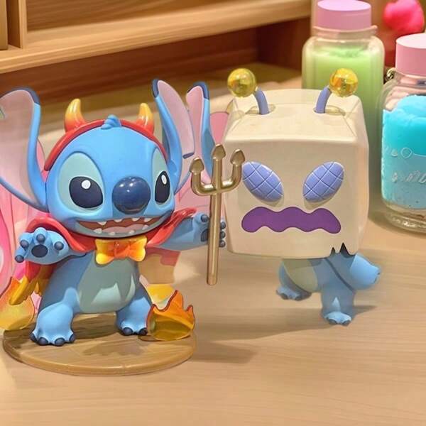 Disney Disney [Officially Licensed]1PC Disney Stitch Whimsical Diary Series Blind Box Collectible Figure | Fun & Cute Anime Character Display For Fans | Playful Desk, Shelf, Car Decor Accessories | Mystery Unboxing Gift For Birthdays, Christmas, Anime Lovers Back To School