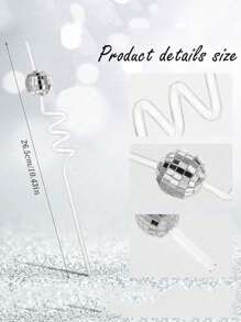 3/5/6/10PCS Disco Ball Decor Straws, Reusable Plastic Disco Ball Straws, Mirror Ball Straws, Black Plastic Straws, Reflective Spiral Straws, 70s Disco Party Decorations, Party Favors, Suitable For Disco Party, Birthday Party, Wedding, Kitchen, Christmas Decoration, 1PC