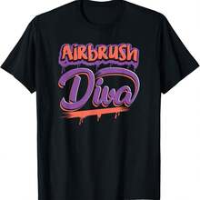 Airbrush Diva - Manicures Styling Cosmetologist Graffiti Art T-Shirt - đen19 - Xem 1