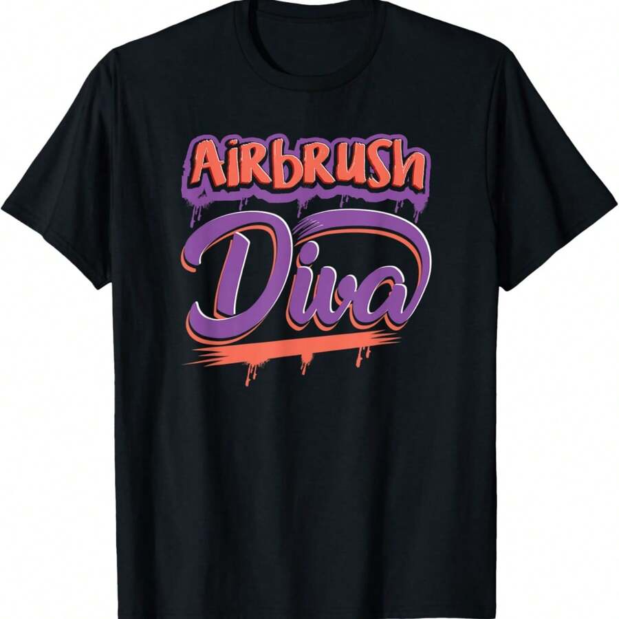 Airbrush Diva - Manicures Styling Cosmetologist Graffiti Art T-Shirt - đen19 - Xem 1