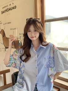 Women Blouses - Màu xanh lam - Xem 1