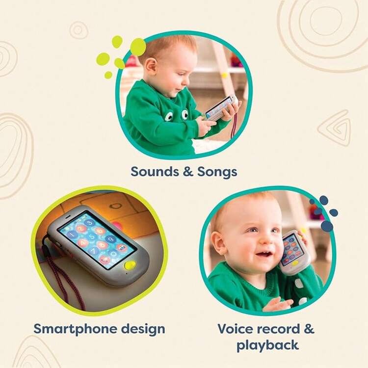 B. toys - Llaves de coche de juguete - Llavero con luces y sonidos - Juguete interactivo para bebés - Llaves de juguete para bebés, niños pequeños - 10 meses + - FunKeys - RojoCalidad premium - Teléfono inteligente - Añade 7