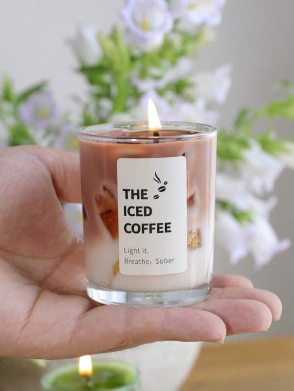 1pc New Jelly Candle, Aromatherapy Candle In Coffee/Matcha Cup, Holiday Gift