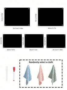 1 pièce de tableau blanc magnétique acrylique 3D noir (avec 1 chiffon efface de couleur aléatoire et 1 stylo blanc et 1 stylo rouge de tableau blanc magnétique inclus), planificateur hebdomadaire/mensuel, tableau de plan vierge, bloc-notes magnétique réutilisable pour réfrigérateur, fournitures scolaires, rentrée scolaire