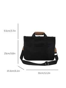 1pc New Large Capacity Single Shoulder Bag - Women's Handbag - Travel Accessory - Canvas Material - White - View 8