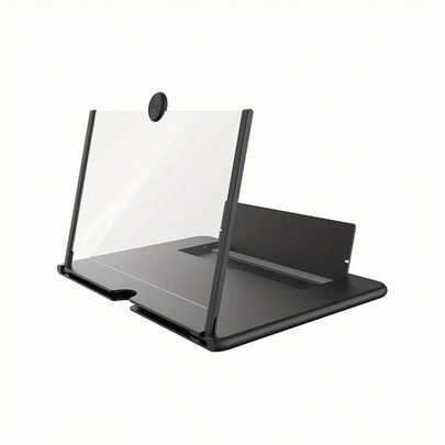 12" Mobile Phone Screen Magnifier, 3D HD Mobile Phone Magnifier Projector Screen For Movies, Videos, Foldable Phone Stand With Screen Amplifier, Supports All Smartphones (White/Black, 12 Inches)