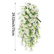 NKEN 4 PCS 75cm Artificial Hanging Morning Glory Set (Multi-Color: Purple/Pink/Blue/White) - Uv Resistant Realistic FauxFlowers With Eucalyptus Leaves For Weddings, Home, Office, Garden & Party Decor