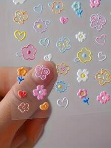 2024 Neue Mode Blumen Prägung Nail Art Sticker, glamouröse gefrorene Kamelien Blumen Nail Decals für Frauen