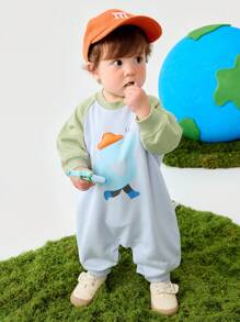 mini bala Baby Raglan Sleeve Romper 2025 Spring Loose Soft Bodysuit