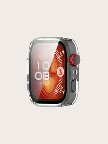 1pc Unisex Plain Color Cover Case & Screen Protector All-In-One PC Smartwatch Case Compatible With Huawei Watch Fit 4 Pro