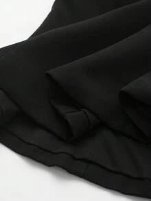 女式纯色时尚无袖露背短款上衣 - 黑色 - 查看 4