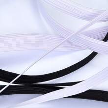 10/20 قطعة شريط مطاطي أسود وأبيض عالي المرونة - حبل قماش مطاط متين، متعدد الأحجام، مناسب للمشاريع DIY والإصلاحات، أساسيات الخياطة | شرائط مطاطية متعددة الاستخدامات | نسيج ناعم (بدون بكرة)