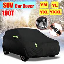Cubierta para coche de 190T, diseño con cremallera negra, cubre universal para SUV que bloquea los rayos UV, para todo tipo de clima
