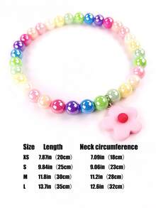 1 件可调节弹力宠物项链，带彩色花卉吊坠 - 鲜艳的糖果色宠物珠 - 时尚配饰、宠物项圈 - 送给宠物爱好者的完美礼物 - 耐用的设计 - 粉色 - 查看 2