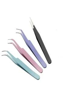 Pinzas con estilo de macarrón de colores, punta recta y curva, de acero inoxidable, adecuadas para hombres, mujeres, estudiantes, pegatinas DIY, scrapbooking
