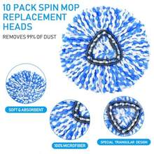 10 Pack Mop Replace Heads Compatible With OCedar Easywring Rinseclean 2Tank System Spin Mop Head Replacement Microfiber Mop Refills For Deep Cleaning Washable And Reusable