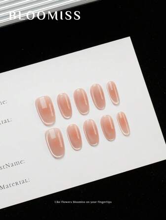 10 piezas de uñas postizas cortas hechas a mano, uñas rosas, uñas de verano, uñas falsas reutilizables, suministros para uñas