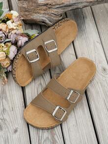 Giày sandal hở mũi cổ điển thoáng khí cho nữ, dép đi trong nhà bền chống trượt thoải mái, giày mùa hè cho nữ - màu nâu - Xem 6