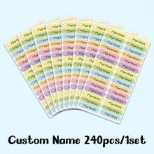 60pcs/ 120pcs/ 180pcs/ 240pcs Custom Name Sticker, Cartoon Small Fresh Cute Waterproof Modern School Supplies Label, Back To School, School Supplies, Paper Name, Category Sticker, Number Category, Customized Waterproof Name Labels For School Supplies, Personalized Stickers For Water Bottles, Lunch Boxes, And Personal Items, Warm Ambience, Autumn Home Refresh, Xmas Decoration